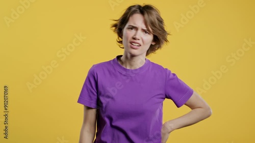 Phobia, Trouble, Panic.Frightened Shocked Woman Afraid Of Something,Heart Attack