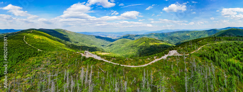 The trail to the Skrzyczne mountain through the Malinowska rock - Silesian Beskids - Szczyrk, Wisla - Poland