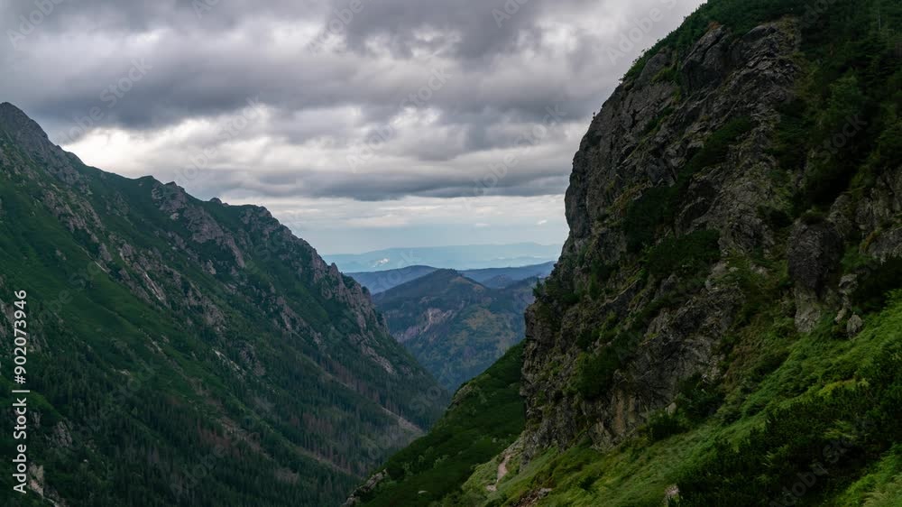 Timelapse of Tatra Mountains Skyline and Landscape in Summer Daytime with Clouds Timelapse of Tatra Mountains Skyline and Landscape in Summer Daytime with Clouds