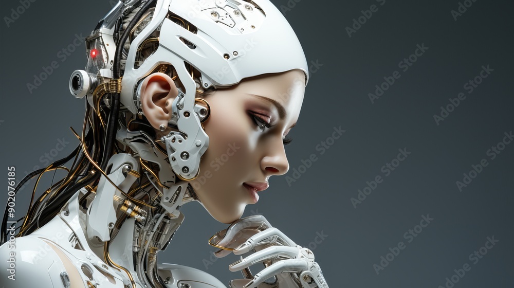 Beautiful AI Robot in Future