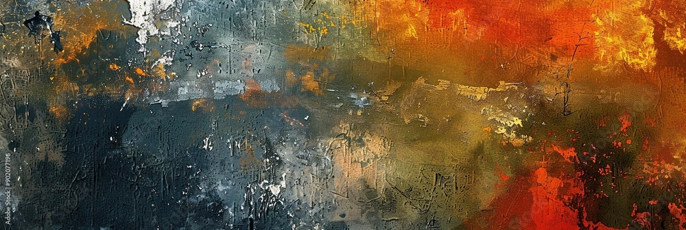 Fototapeta premium Abstract Orange and Black Grunge Texture Background