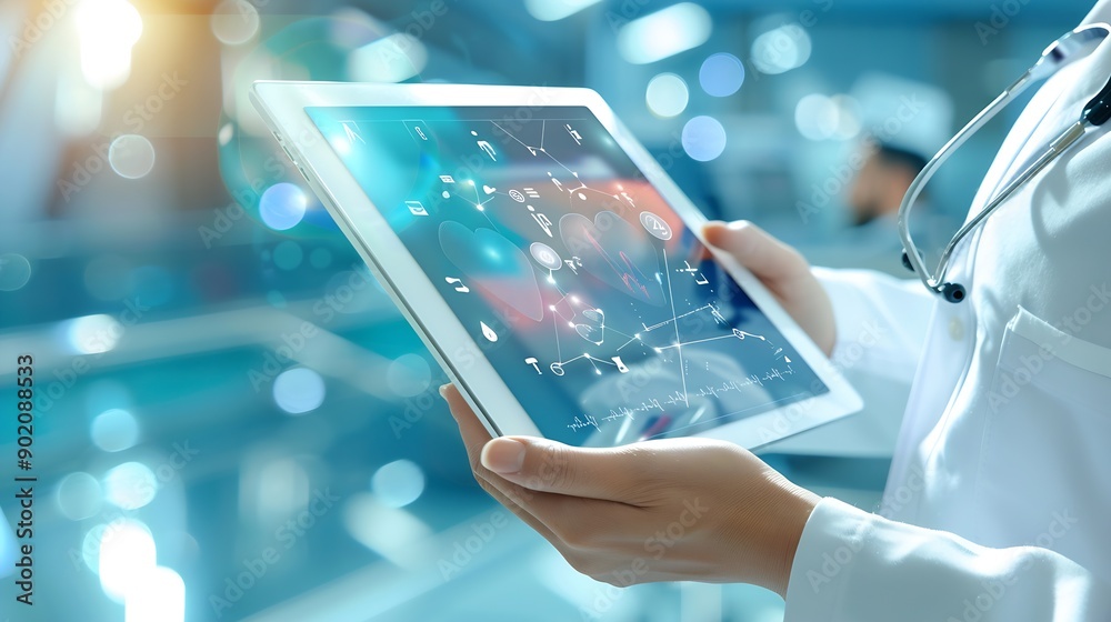 Clinic tablet and hands of doctor with patient for consulting medical service and help in hospital Healthcare telehealth and people on digital tech for diagnosis online results and ins : Generative AI Clinic tablet and hands of doctor with patient for consulting medical service and help in hospital Healthcare telehealth and people on digital tech for diagnosis online results and ins : Generative AI