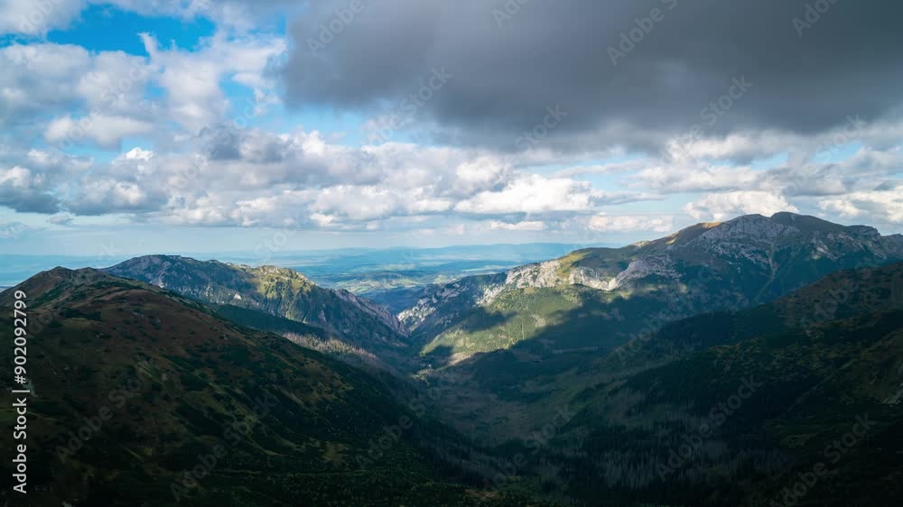 Stunning Timelapse of Tatra Mountains with Lush Valley in Summer Daytime Stunning Timelapse of Tatra Mountains with Lush Valley in Summer Daytime