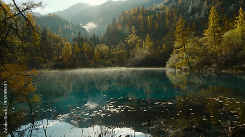 Jiuzhaigou once logged extensively is now Chinas top park safeguarding 278 sq mi of UNcalled most diverse temperate forest It hosts 118 lakes incl Five Colored PondLocated in SichuanCh : Generative AI photo