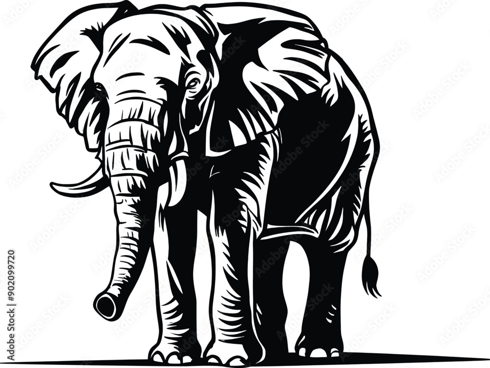 Obraz premium Big elephant standing vector