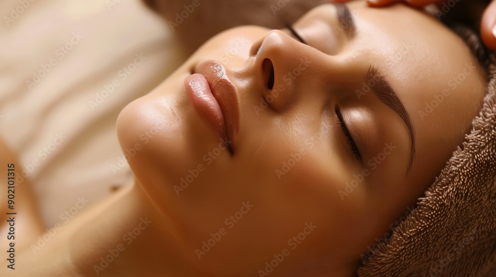 a woman getting a facial massage at a spa a woman getting a facial massage at a spa