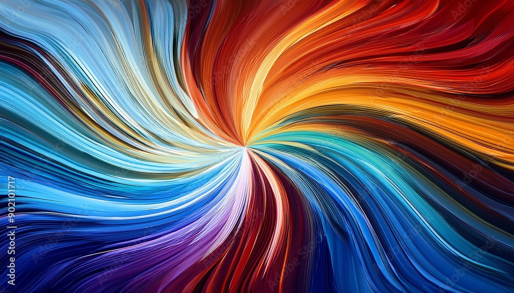 Fototapeta premium A vibrant abstract swirl of colors blending harmoniously, evoking a sense of tranquility and creative inspiration.