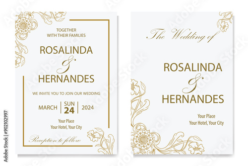 The Blooms Greenery Floral Foliage Ornament Corner Text Separator Elegance Frame for Invitations