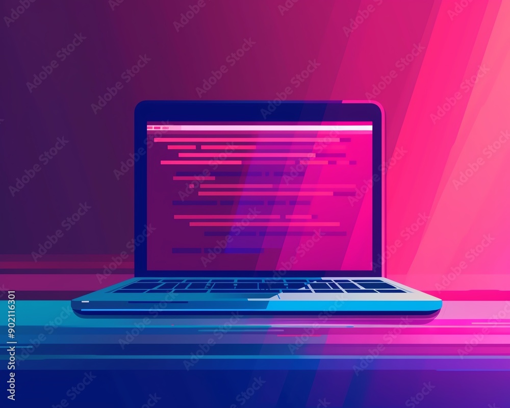 Computer coding flat design side view software development theme ...
