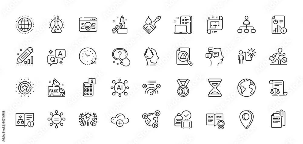 Search document, Ranking and Report line icons pack. AI, Question and Answer, Map pin icons. Time, Cloud computing, Globe web icon. Cyber attack, Calculator, Innovation pictogram. Vector Search document, Ranking and Report line icons pack. AI, Question and Answer, Map pin icons. Time, Cloud computing, Globe web icon. Cyber attack, Calculator, Innovation pictogram. Vector