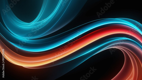 Electric Flow: Radiant Abstract Light Waves in Motion