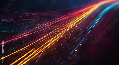 A colorful, long, and wavy line of sparks