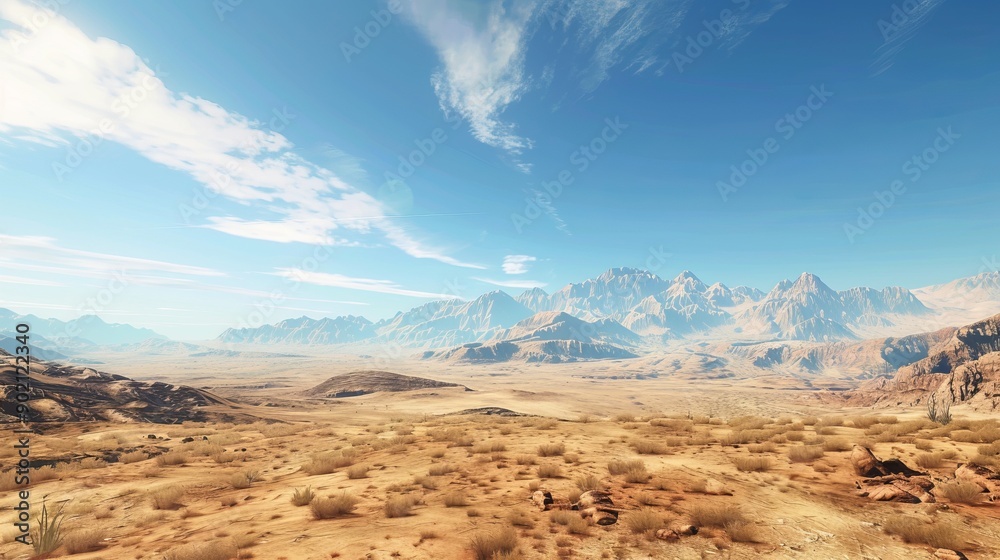 Panoramic view of vast sand desert plains in Africa photography Panoramic view of vast sand desert plains in Africa photography