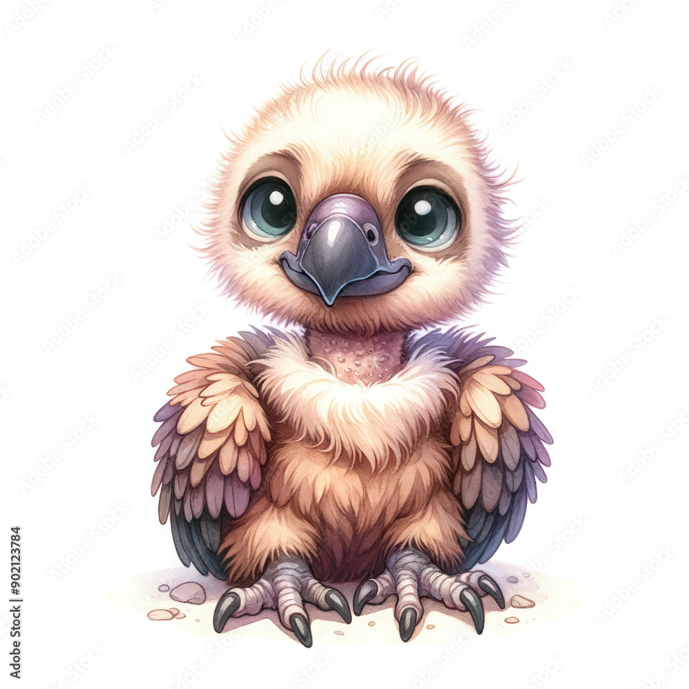 Fototapeta premium A cute baby bird with big eyes and a fluffy coat