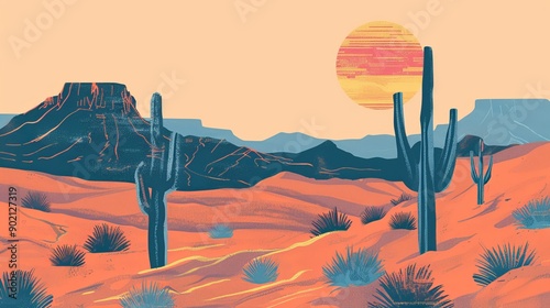 Landscape photography of Papago Park in Phoenix, Arizona.