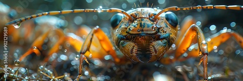 Exploration of a submerged digital world by Dolichoderus thoracicus ants equipped with underwater propulsion devices photo
