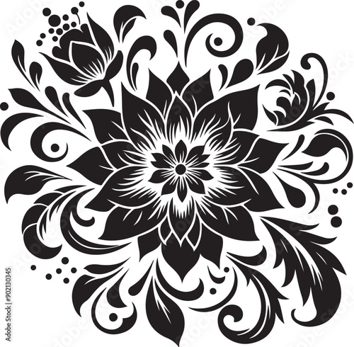 black and white floral background