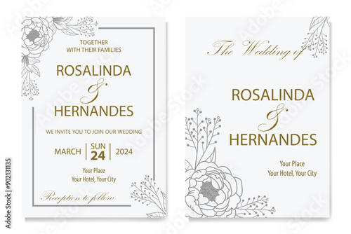 The Blooms Greenery Floral Foliage Ornament Corner Text Separator Elegance Frame for Invitations © anomalicreatype