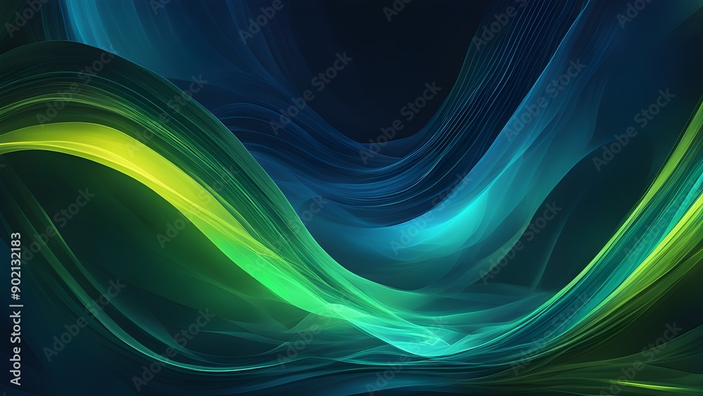 A blue and green wave with a green stripe A blue and green wave with a green stripe