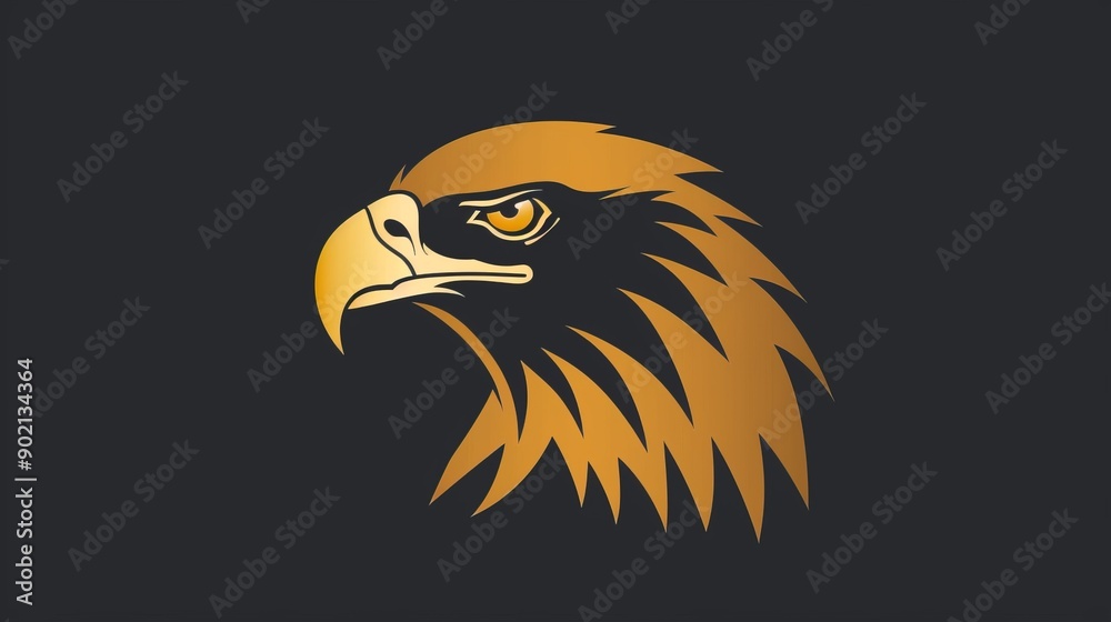 Fototapeta premium Golden eagle hawk. Portrait of a bird of prey photography
