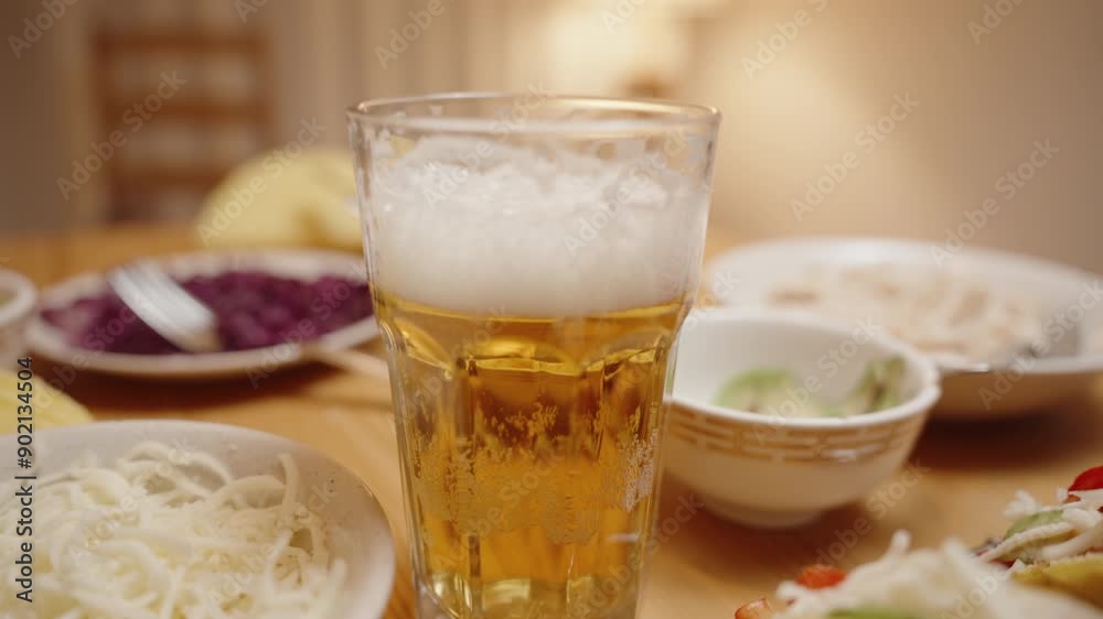 A Bowl of Cheese and a Glass of Beer Accompany Delicious Tacos Filled with Fresh Vegetables and Ready for Enjoyment. A Bowl of Cheese and a Glass of Beer Accompany Delicious Tacos Filled with Fresh Vegetables and Ready for Enjoyment.