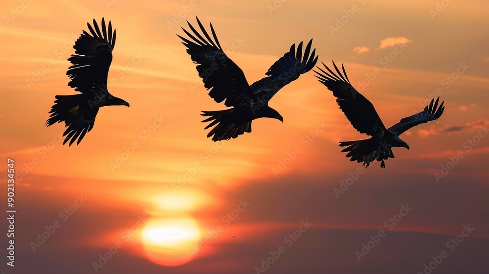 Fototapeta premium Golden eagle hawk. Portrait of a bird of prey photography