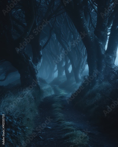 a path through a dark forest