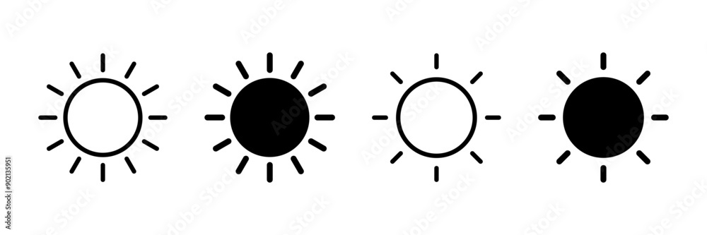 Sun icon vector isolated on white background. Sun vector icon Sun icon vector isolated on white background. Sun vector icon