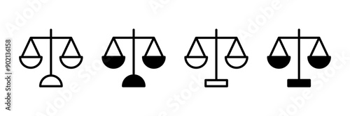 Scales icon vector isolated on white background . Law scale icon. Justice sign