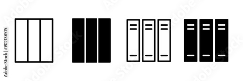 Library icon vector isolated on white background. Book icon vector