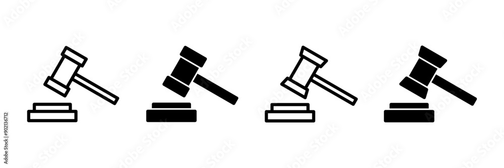Gavel icon vector isolated on white background. Hammer icon vector. Judge Gavel Auction Icon Vector. Bid Gavel icon vector isolated on white background. Hammer icon vector. Judge Gavel Auction Icon Vector. Bid