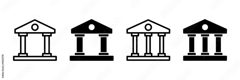 Bank icon vector isolated on white background. bank vector icon, museum, university Bank icon vector isolated on white background. bank vector icon, museum, university