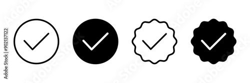Approved icon vector isolated on white background. Certified Medal Icon vector. check mark