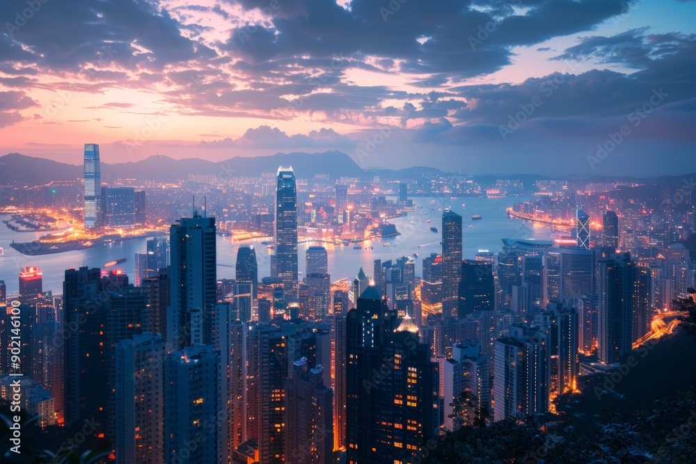 Hong Kong Cityscape at Sunset Hong Kong Cityscape at Sunset