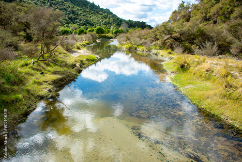 Geothermal River in Waimangu Volcanic Valley - New Zealand