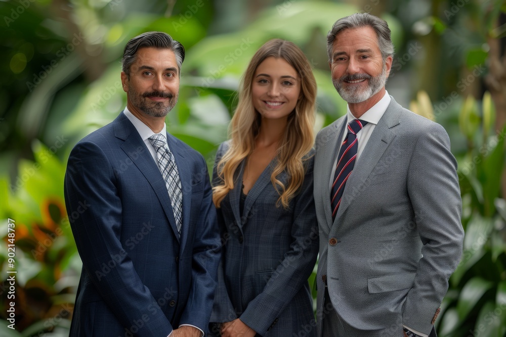 Professional Business Team in Suits Posing for Corporate Photo Professional Business Team in Suits Posing for Corporate Photo