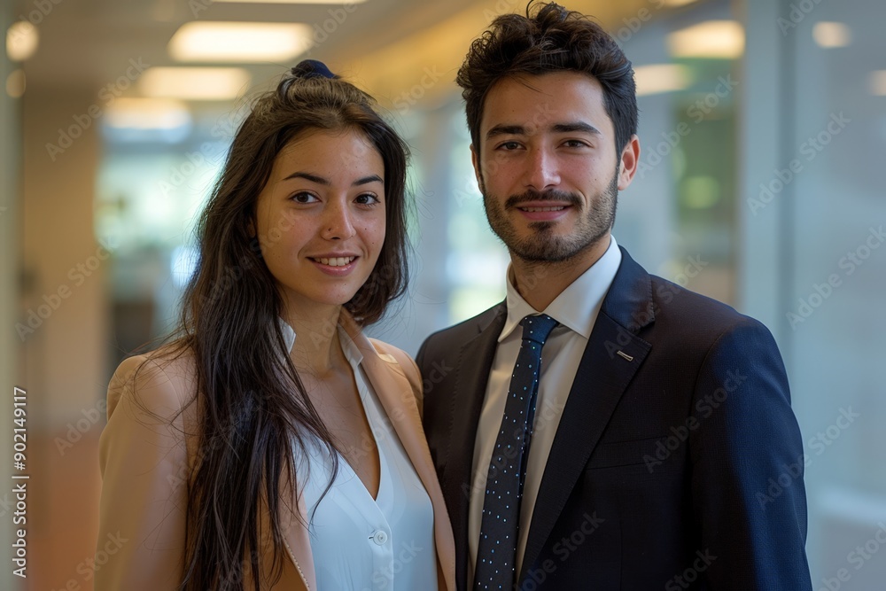 Professional Business Couple Posing for Portrait Professional Business Couple Posing for Portrait