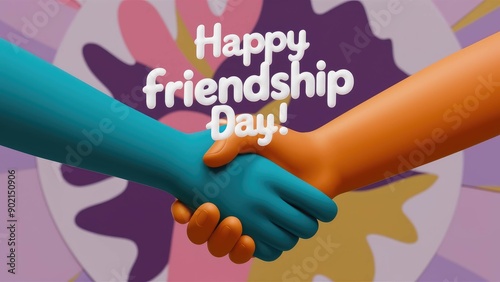 Illustration of Happy Friendship Day post of shaking hands