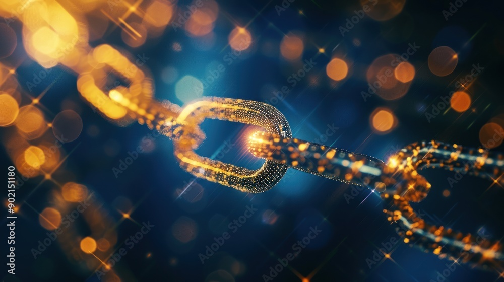 Abstract Chain Link with Glowing Lights Abstract Chain Link with Glowing Lights