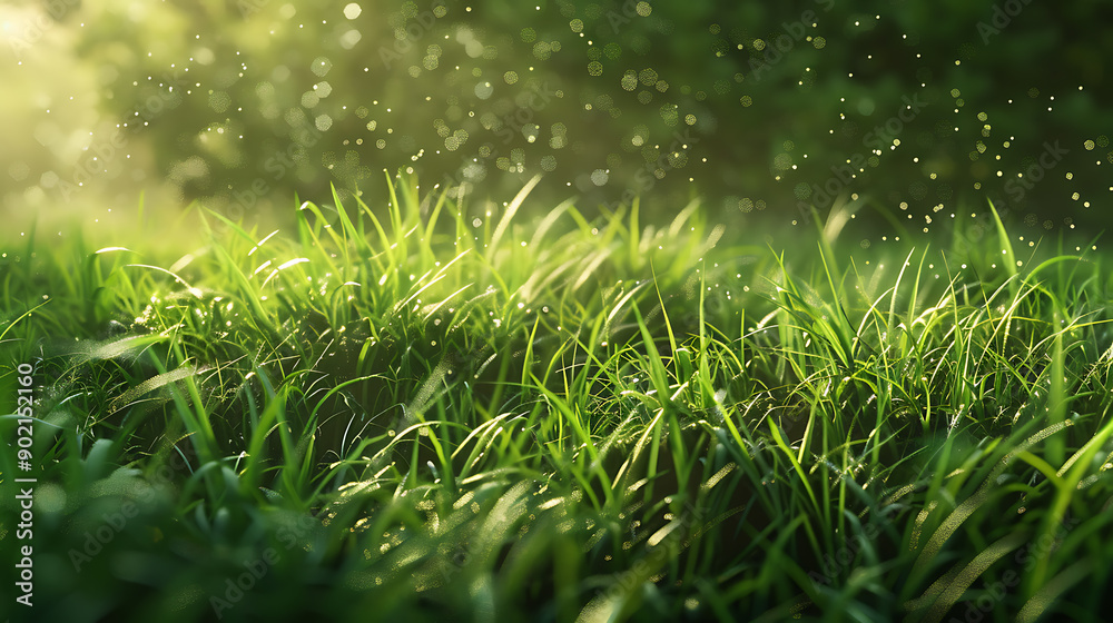 Obraz premium green grass field in public park