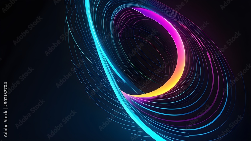 Obraz premium A colorful spiral with blue, red, and yellow lines