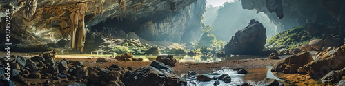 The Son Doong Cave in Vietnam: The World's Largest Cave Passage - Imagine a scene where the Son Doong Cave in Vietnam's Phong Nha-Ke Bang National Park photo