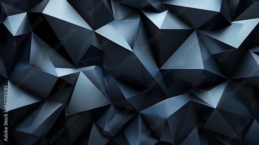 Abstract Background - Dark Geometric Shapes 3D Illustration Abstract Background - Dark Geometric Shapes 3D Illustration