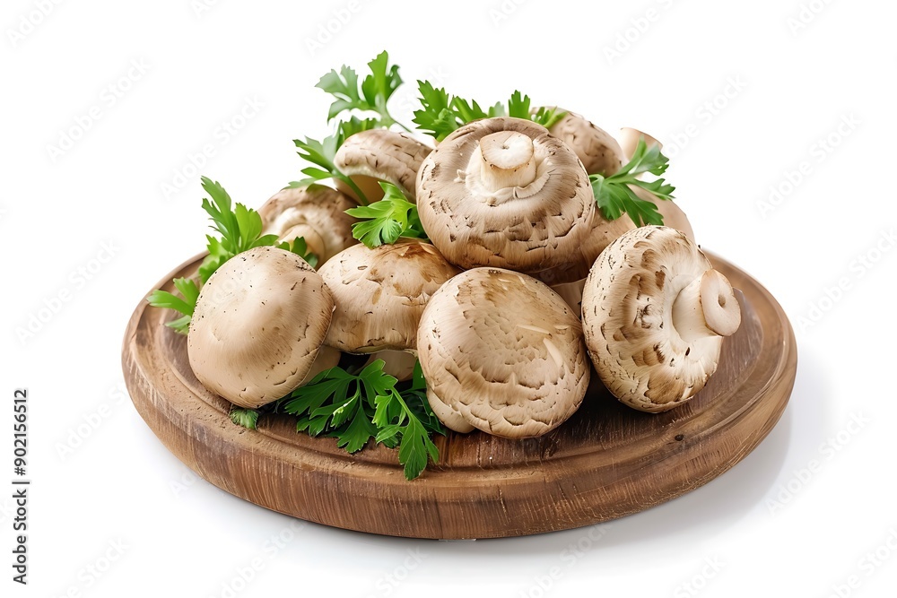 Plate of tasty Mushroom Matar with on white background. Plate of tasty Mushroom Matar with on white background.