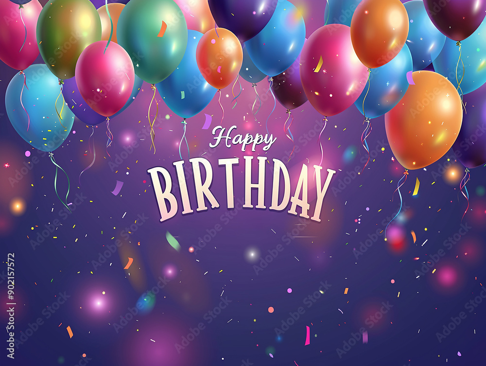 Elegant Birthday Card with Gold and Silver Balloons Elegant Birthday Card with Gold and Silver Balloons