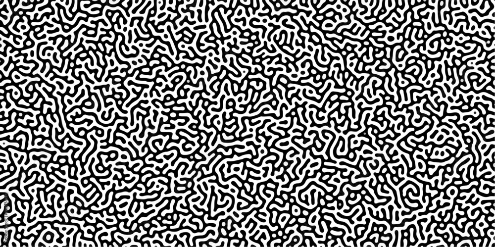Turing reaction diffusion monochrome seamless pattern with chaotic motion. Linear design with biological shapes. Organic lines in Memphis. abstract truing organic wallpaper background. Turing reaction diffusion monochrome seamless pattern with chaotic motion. Linear design with biological shapes. Organic lines in Memphis. abstract truing organic wallpaper background.