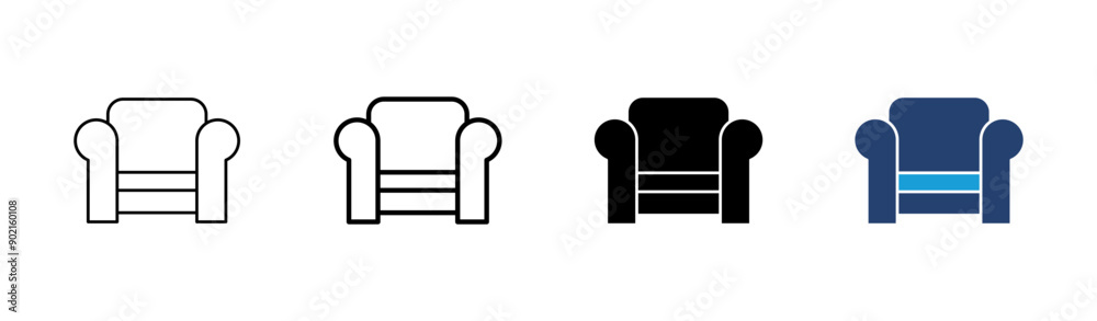 Sofa icon set. sofa icon illustration
