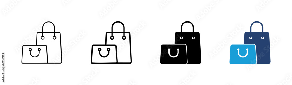 Shopping bag icon set. shopping icon vector Shopping bag icon set. shopping icon vector