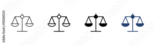 Scales icon set . Law scale icon. Justice sign