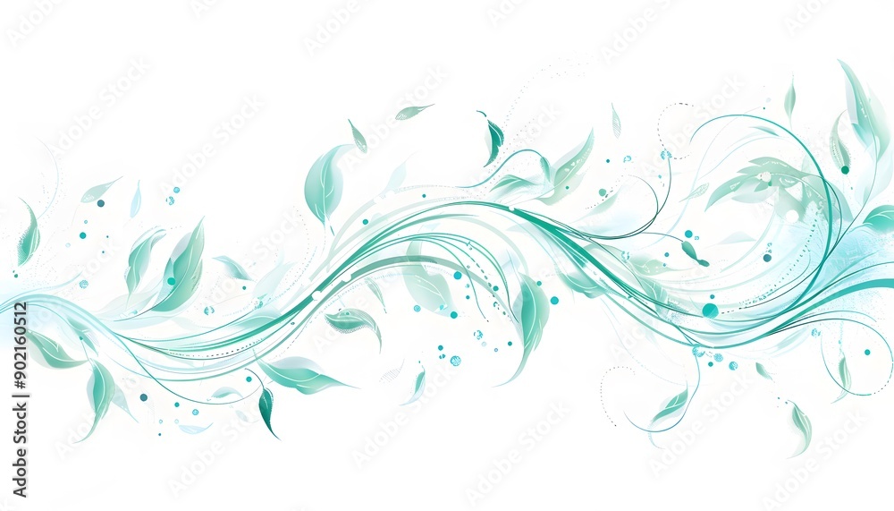 flying green leaf with wind wave illustrations flying green leaf with wind wave illustrations